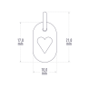 Dimensions de la médaille de baptême CORAZON de la collection de bijoux pour enfants MIKADO.
