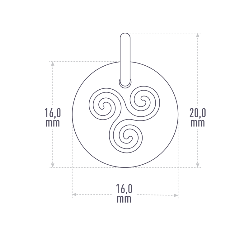 TALISMAN JEWELLERY Pendentif Triskel Plaqué Or 18K 3 Microns - Symbole Celtique 12mm