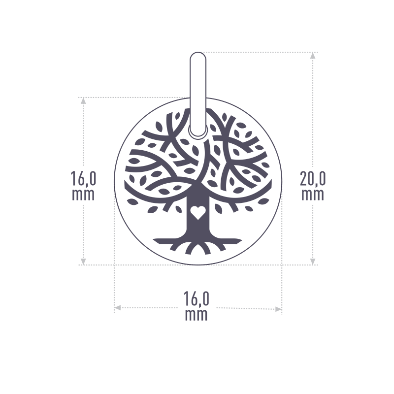 Pendentif Arbre De Vie En Or Blanc 18 Carats – Modèle Plat, 2,4 Cm, Neuf Avec étiquettes