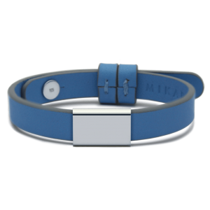 Bracelet gourmette sur cuir enfant - or blanc 750 (18 carats)