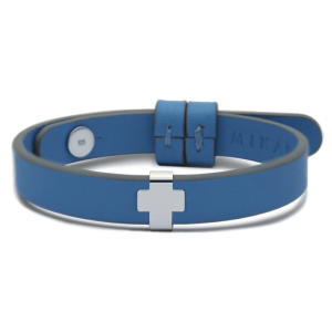 Bracelet croix sur cuir enfant - argent 925 (sterling)