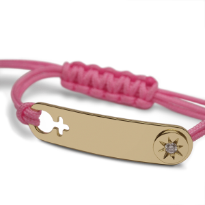 Gourmette bebe fille diamant - or jaune 750 (18 carats)