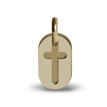 Pendentif croix de baptême AMEN or jaune de la collection de bijoux pour enfants MIKADO.