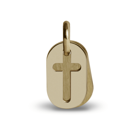 Pendentif croix de baptême AMEN or jaune de la collection de bijoux pour enfants MIKADO.