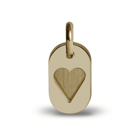 Pendentif de baptême CORAZON en or jaune de la collection de bijoux pour enfants MIKADO.