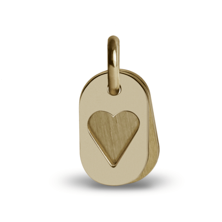 Pendentif de baptême CORAZON en or jaune de la collection de bijoux pour enfants MIKADO.