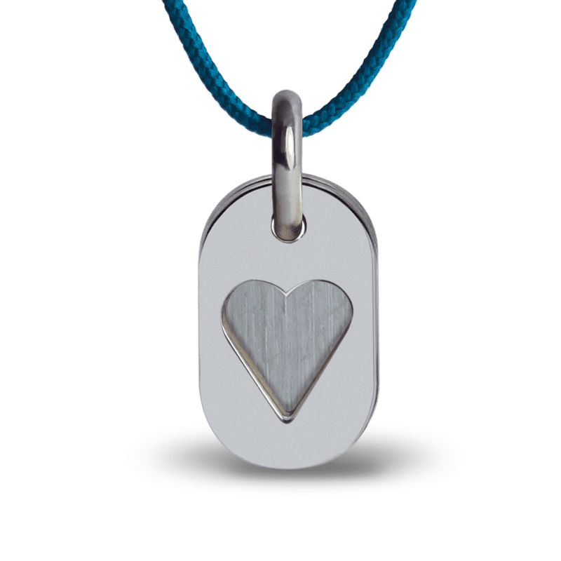 Médaille de baptême CORAZON argent sur cordon de la collection de bijoux pour enfants MIKADO.