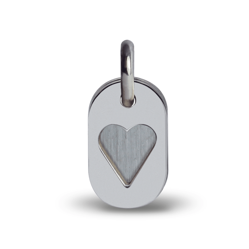 Médaille de baptême CORAZON or blanc de la collection de bijoux pour enfants MIKADO.