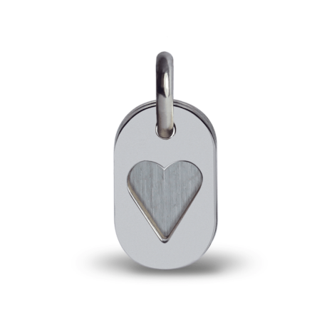 Médaille de baptême CORAZON or blanc de la collection de bijoux pour enfants MIKADO.