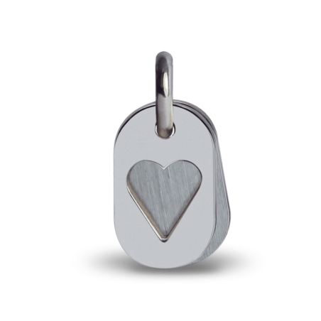 Médaille de baptême CORAZON or blanc de la collection de bijoux pour enfants MIKADO.
