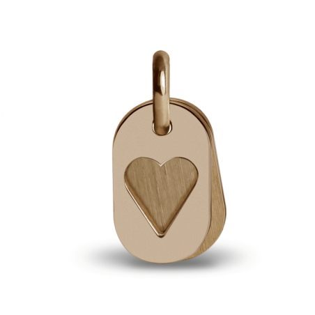 Pendentif de baptême CORAZON or rose de la collection de bijoux pour enfants MIKADO.