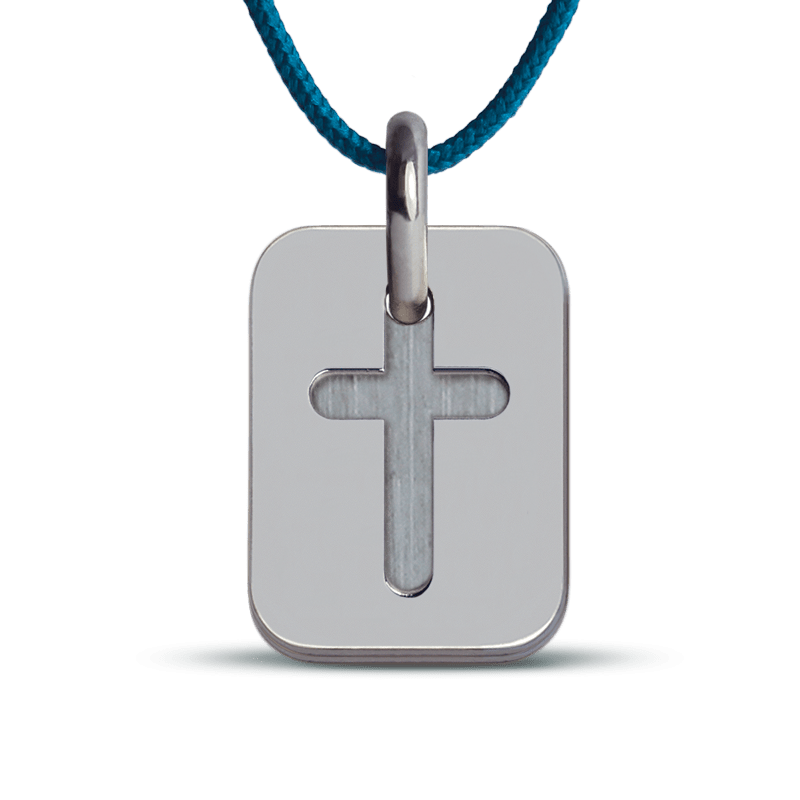 Pendentif de baptême HALLELUJAH argent sur cordon de la collection de bijoux pour enfants MIKADO.