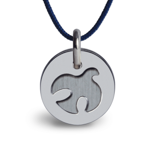 Medaille colombe enfant - or blanc 750 (18 carats)