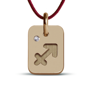 Pendentif signe astrologique enfant diamant - or rose 750 (18 carats)