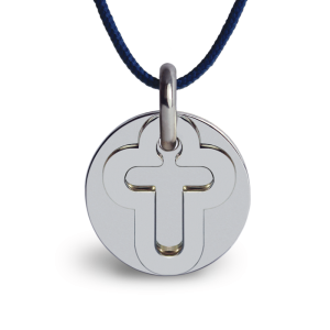 Medaille croix enfant - or blanc 750 (18 carats)