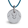 Médaille de baptême KHAMSA BOY argent sur cordon de la collection de bijoux pour enfants MIKADO.