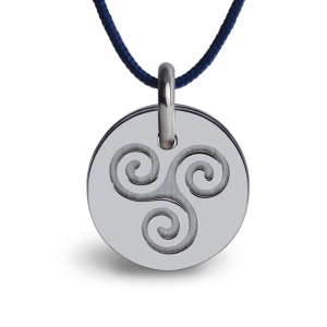 Medaille de bapteme symbole celte - or blanc 750 (18 carats)