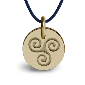 Medaille de bapteme symbole celte - or jaune 750 (18 carats)