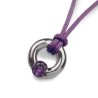 Pendentif NEWBORN améthyste en argent 925 millièmes et cordon violette de la collection de bijoux pour enfants MIKADO.