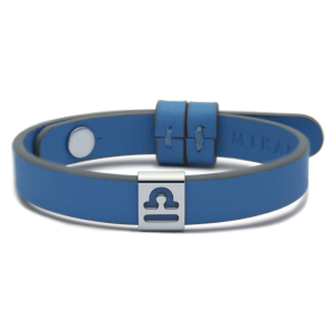 Bracelet signe zodiaque sur cuir enfant - or blanc 750 (18 carats)