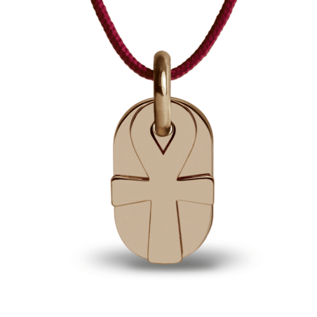 Pendentif ANKH en or rose sur cordon de la collection de bijoux pour enfants MIKADO.